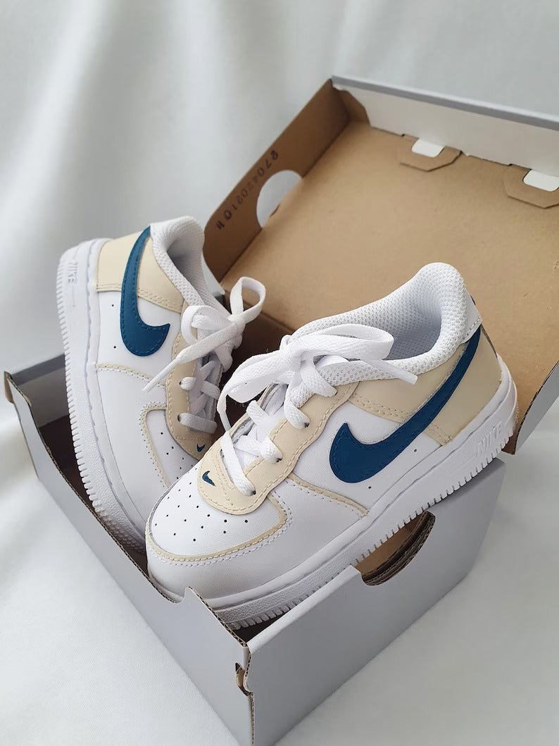 Air Force 1 Kids Beige Blue