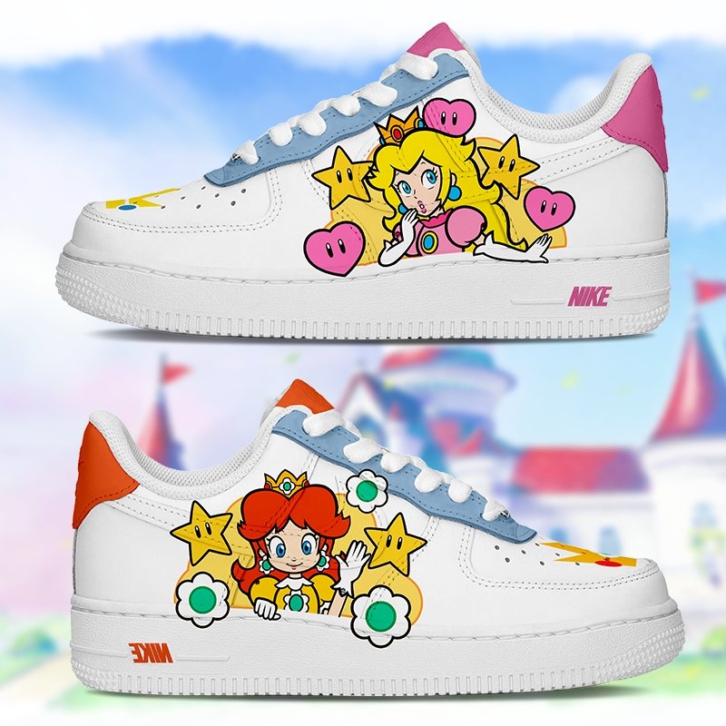 Air Force 1 Niños - Peach & Daisy - Art Force Custom