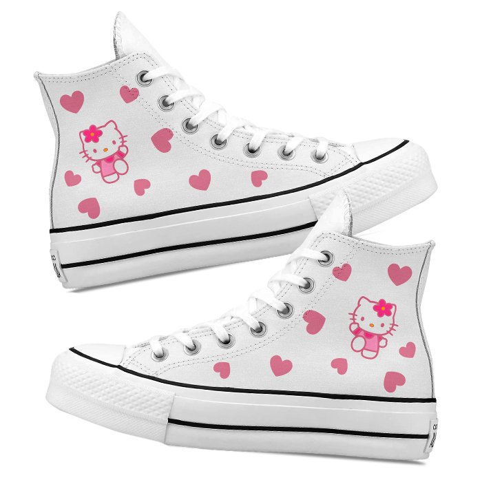 Converse de Plataforma Lift Bota x Hello Kitty - Art Force Custom