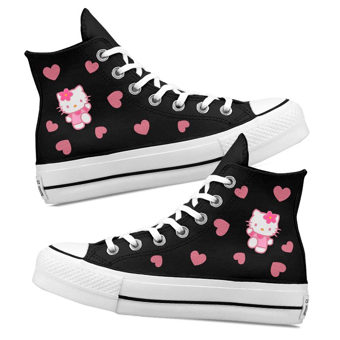 Converse de Plataforma Lift Bota x Hello Kitty - Art Force Custom