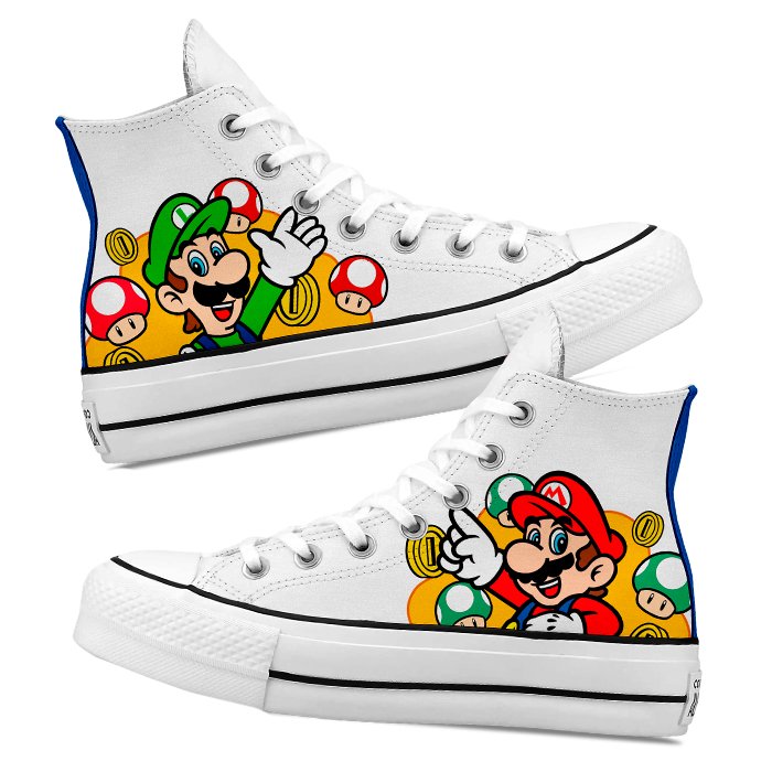 Converse x Mario & Luigi - Art Force Custom