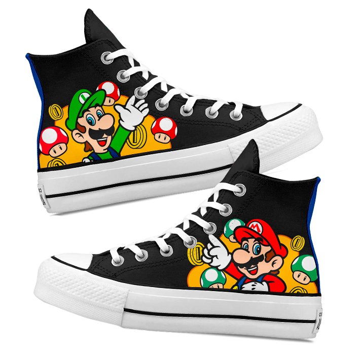 Converse x Mario & Luigi - Art Force Custom